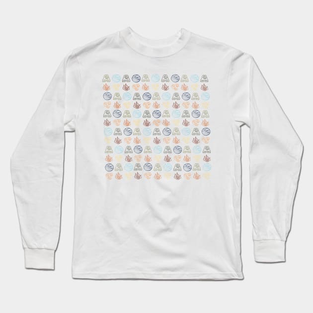 Avatar the Last Airbender Nations Pattern Long Sleeve T-Shirt by maya-reinstein